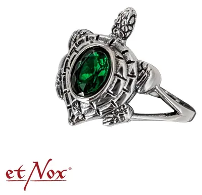 Produktbild von Ring Schildkröte Edelstahl mit grünem Zirkonia 56 (17.8 mm Ø)