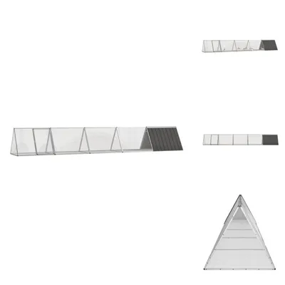 Zdjęcie produktu dla vidaXL Klatka dla królików antracytowa 504,5x80,5x71 cm stal ocynkowana - Siedliska i wybiegi dla małych zwierząt