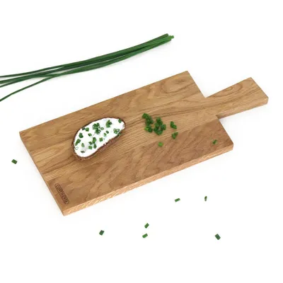 Produktbild von CONTINENTA Schneidebrett mit Griff Eiche ca. 42 x 17,5 x 1,8 cm | CON-04102000