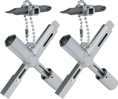 Produktbild von ABSINA 2x xKey Universalschlüssel mit 7 Profile - Dreikantschlüssel Vierkantschlüssel Schaltschrankschlüssel Universal Schlüssel