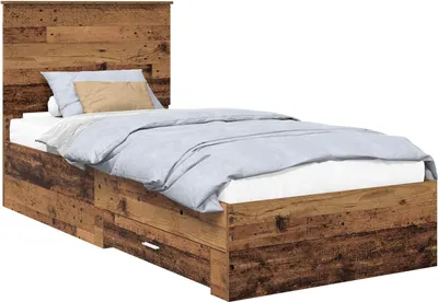 Zdjęcie produktu dla vidaXL Rama łóżka z szufladami z drewna odzyskanego 90 x 190 cm materiał drewnopochodny