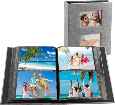 Zdjęcie produktu dla Album fotograficzny 10x15 lniany album ślubny rodzinny szary