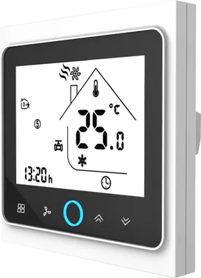 Zdjęcie produktu dla Inteligentny programowalny czterorurowy termostat pokojowy Cyfrowy programowalny regulator temperatury do systemów klimatyzacji (BAC-002EL, biało-czarny)