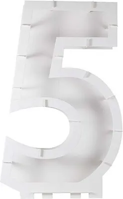 Produktbild von Ginger Ray Befüllbarer Ballonstand Zahl 5 aus Pappe Weiß 81 x 58 x 14 cm