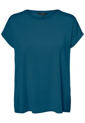 Produktbild von Vero Moda VMAVA T-Shirt,10284468,XS, T-Shirt, Erwachsener, Weiblich, Blau, XS, Rundkragen