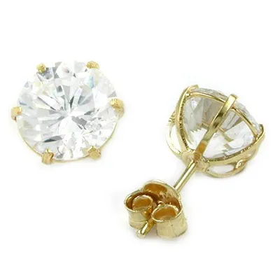 Produktbild von Ohrstecker Ohrring 8mm großer Zirkonia rund 9Kt GOLD