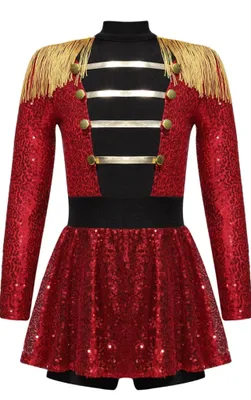 Produktbild von Glitzerndes Zirkusdirektorin Kostüm für Mädchen Gr. 164-168 Cm – Langarm Pailletten-Body | Perfekt für Halloween, Karneval & Motto-Partys