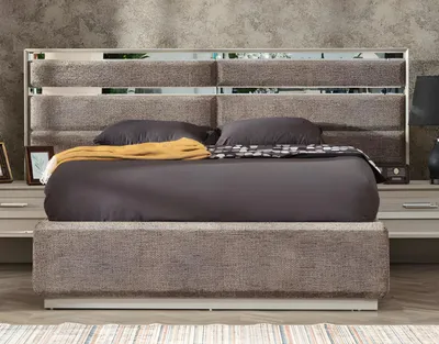 Produktbild von Moderne Grau Bett Design Doppelbett Luxus Schlafzimmer Polster Möbel Betten
