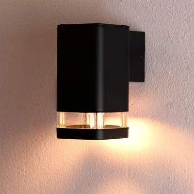 Produktbild von LUMILED Außenwandleuchte Wandlampe aussen Außenleuchte Wand GU10 Fassung Außenbeleuchtung Wandleuchter Gartenleuchte Terrasse Haus Fassade IP54 schwarz unten