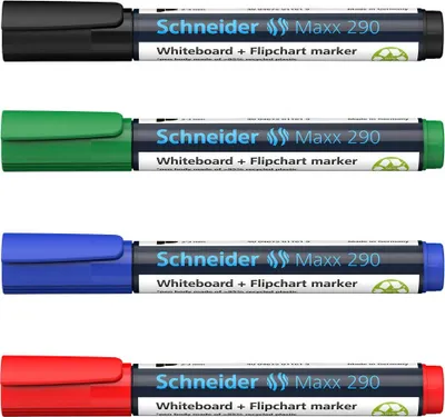 Obrázok produktu pre Schneider 50-129084 4 balenia popisovačov na biele tabule a flipcharty Maxx 290 rôznych farieb