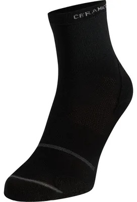 Schwarze Odlo Ceramicool Micro-Crew Socke mit reflektierenden Details und feiner Struktur