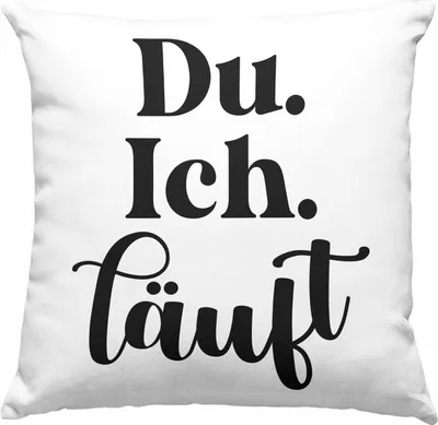 Produktbild von Trendation - Du Ich Läuft Deko-Kissen mit Füllung 40x40 Geschenk für Paare Freundin Freund Liebe Geschenkidee für Sie Ihn Partner (Grau)
