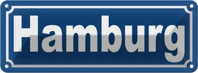 Obrázek produktu pro vianmo Kovová Nástěnná cedule 27x10 cm Hamburg