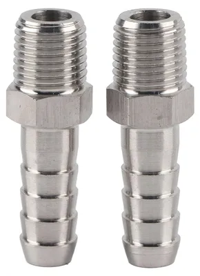 Produktbild von 2 Stück 1/4-Zoll-Edelstahl-BSPT-Außengewindeanschluss Widerhakenverbindung Schnellkupplungs-Rohrverschraubung (BSPT1/4-10 mm)