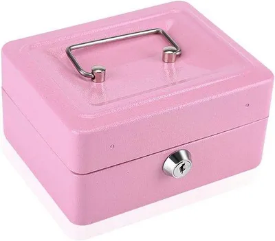 Produktbild von Tragbare Stahlkassette rosa mit Schloss