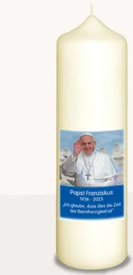 Produktbild von Gedenkkerze Papst Franziskus 27 x Ø 7 cm