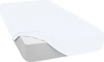 Produktbild von Spannbettlaken Jersey Spannbetttuch 100% Baumwolle Bettlaken Spannbettuch Laken 28 Farben, Größe:70 x 140 cm, Farbe:Weiss