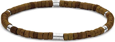 Produktbild von Frank 1967 - Heren armband - 7FB-0704 Krallenarmband 4mm - Tijgeroog - Staal - Rekbaar - 20cm - Bruin