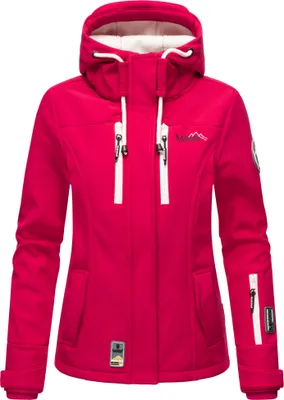 Produktbild von Marikoo Leichte Damen Softshelljacke mit Kapuze Outdoor Regenjacke wasserdicht Kleinezicke Fuchsia Gr. 38 - M