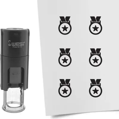 Produktbild von CombiCraft Selbstfärbender Stempel 'Medaille' in der Farbe Schwarz, Ø10mm