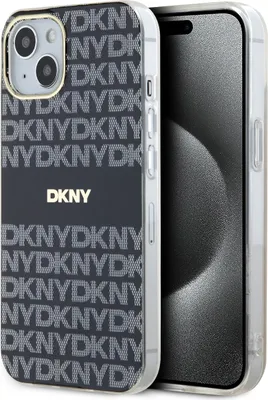 Produktbild von DKNY, MagSafe Schutzhülle Repeat Pattern Tonal Stripe f. Apple iPhone 14, Schwarz
