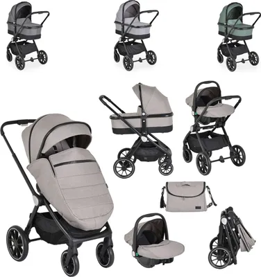 Obrázek produktu pro Cangaroo Kombikinderwagen 3 v 1 Christiano Babywanne Babyschale skládací taška béžová