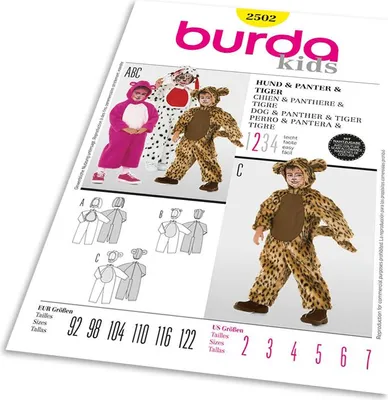 Obrázek produktu pro Střih Burda 2502 - Pejsek, panter, tygr