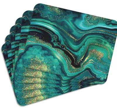 Produktbild von MG Design Set aus 6 Kork-Platzsets - Magma Green - 30 x 40 cm - hitzebeständig & abwischbar, mit Korkrückseite