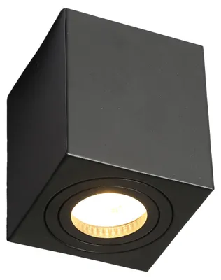 Produktbild von LED Aufbaustrahler schwenkbar Genius 663 quadratisch schwarz – GU10, 230V, Metall