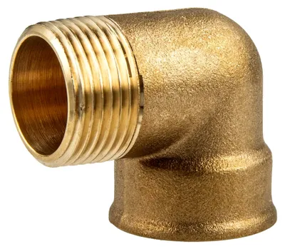 Produktbild von 90° Messing-Winkel mit Innen- und Außengewinde 1 Zoll, Messing CW617N, gemäß Trinkwasserverordnung 50930-6