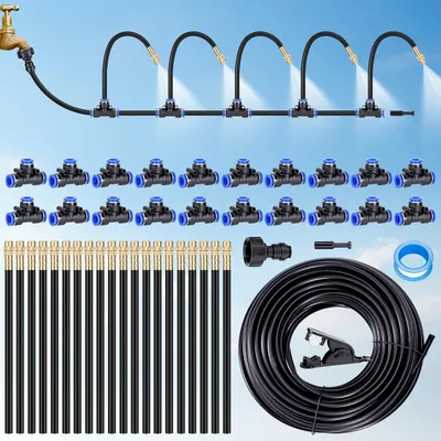 Bewässerungssystem-Kit 20 m mit 20 Sprühköpfen, Kupferdüse