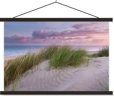 Produktbild von MuchoWow® Textilposter Strand - Düne - Himmel 60x40 cm mit schwarzem Rahmen - Hölzernes
