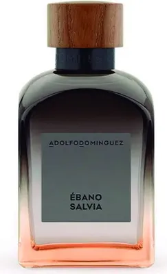 A perfume bottle with a wooden cap and a gradient glass bottle.