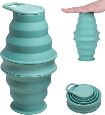 Obrázok produktu pre Skladacia Fľaša na Vodu Silikón 500 ml, BPA-free, Neprepúšťajúca, Prenosná Športová Fľaša pre Outdoor