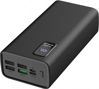 Produktbild von Platinet, 30.000mAh 22W Power Delivery Quick Charge Powerbank LED-Anzeige, Schwarz