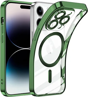 Immagine prodotto di Custodia per iPhone 12 Pro Magnetic Ultra Thin Transparent Case con Magsafe e Camera Cover Verde