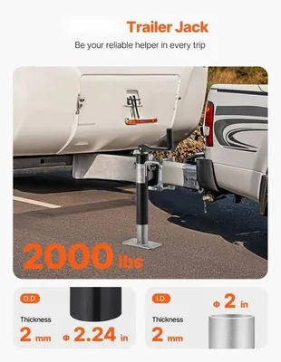 Obrázek produktu pro Zvedák přívěsu 907 kg - Otočná podpěra - Parkovací podpěra pro přívěsy 265-515 mm - odolný a stabilní - Kempování a přeprava