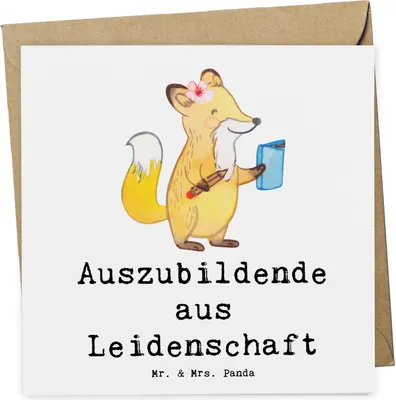Produktbild von Mr. & Mrs. Panda Glückwunschkarte Auszubildende Leidenschaft - Weiß - Geschenk, Spruch, Abschlussprüfung, Lustig, Klappkarte, anlasskarte, Grußkarte, faltkarte, Jubiläum