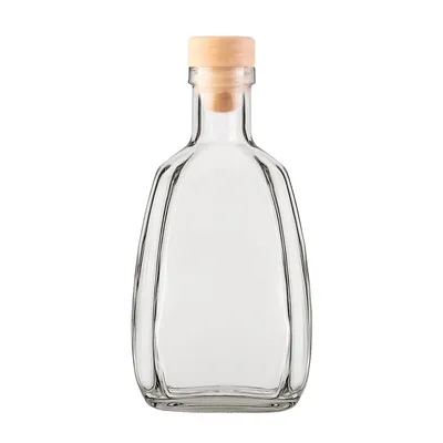 Zdjęcie produktu dla SuperButelki - Butelka szklana ASTERIA 250 ml z korkiem syntetycznym na nalewki bimber napoje wodę, grube szkło 0,25 flaszki, 0,25l ozdobna