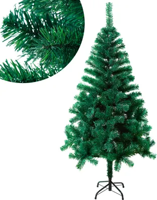 Image de LZQ Arbre de Noël artificiel 240CM Sapin Vert Aiguilles PVC avec support métallique Décoration Arbre de Noël pour maison, bureau, magasins & hôtels