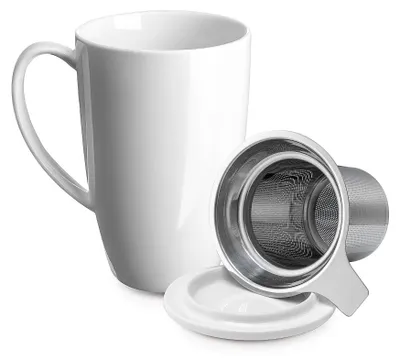 Productafbeelding van Solidchoice - Porseleinen Theemok met Infuser en Deksel