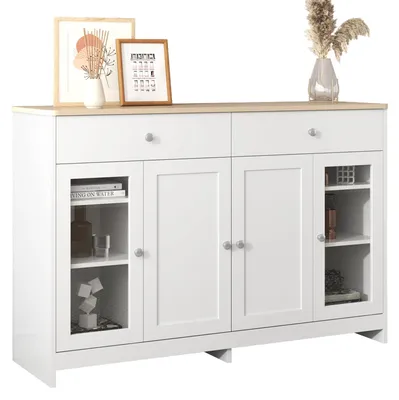 Image de Meuble de cuisine blanc élégant avec deux portes, fabriqué en bois robuste