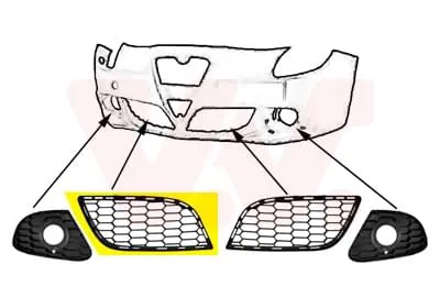 Produktbild von VAN WEZEL Lüftungsgitter Grill Stoßfänger für ALFA ROMEO GIULIETTA (940)