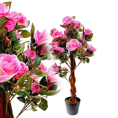 Produktbild von Rosenbaum 90 cm rosa wie echt künstliche Kunstrose Kunstbaum Kunstblume Deko