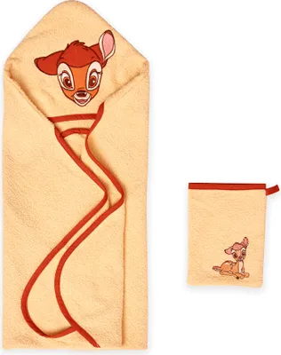Produktbild von Disney Baby Kapuzenhandtuch Set, 2-teiling, 100% Baumwolle - Bambi - 80x80cm + 15x20 cm