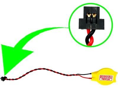 Produktbild von RTC CMOS Batterie BIOS CR2025 3V Knopfzelle mit steckerkabel 6 mm x 3 mm für PC