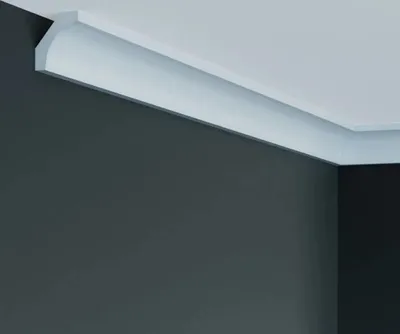 Produktbild von PROVISTON | Deckenleiste | 69 x 61 x 2000 mm | Polyurethan | Weiß | Hochwertig | Stuckleiste | Modern | Robust | Langlebig | Stoßfest | 20 Meter