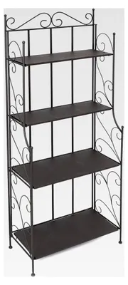 Produktbild von Metallregal Toskana, schwarz, 4 Böden, Antik Design, Bücherregal, Standregal