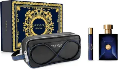 Zdjęcie produktu dla Versace Pour Homme Dylan Blue Woda toaletowa, 100 ml + Woda toaletowa, 10 ml + Kosmetyczka