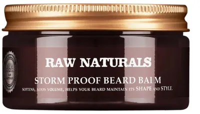 Imagen del producto de Raw Naturals, resistente a la humedad, 100% vegano, bálsamo para la barba, hidratante, 100 ml